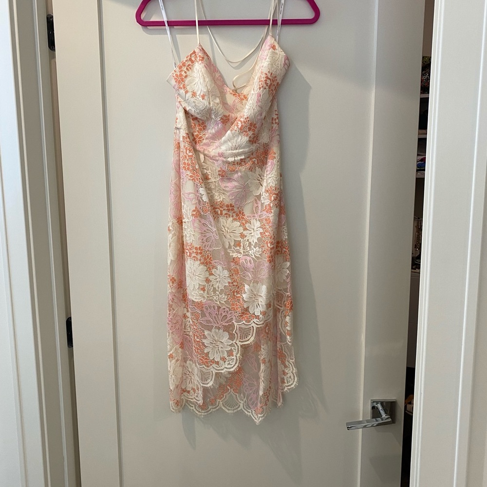 Size medium pink and white Lovers and Friends Lace skylight Dress